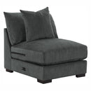 Worchester Armless Chair in Gray 9857DG-AC