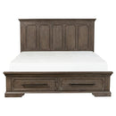 Taulon Queen Platform Bed with Footboard Storage in Dark Oak 5438-1*