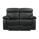 Pendu Double Reclining Loveseat in Black 8326BLK-2