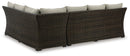 Brook Ranch Outdoor Sofa Sectional/Bench with Cushion (Set of 3) - Furniture Warehouse (GA)