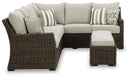 Brook Ranch Outdoor Sofa Sectional/Bench with Cushion (Set of 3) - Furniture Warehouse (GA)