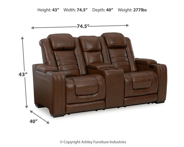 Backtrack Power Reclining Loveseat with Console