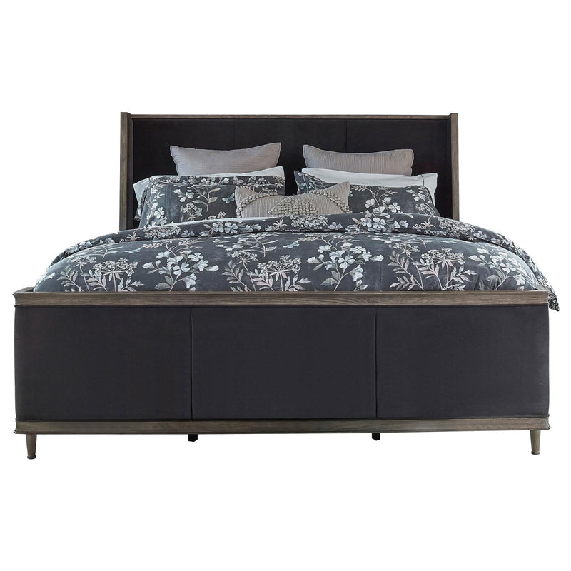 Alderwood Queen Upholstered Panel Bed Charcoal Grey image