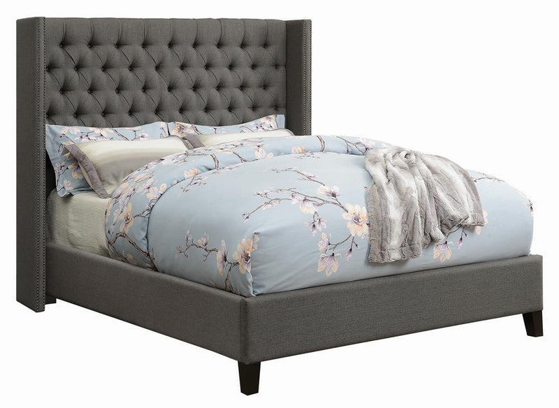 Bancroft Demi-wing Upholstered Full Bed Grey image