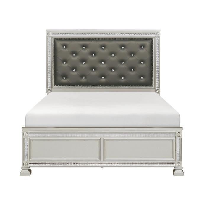 Homelegance Bevelle Queen Upholstered Panel Bed in Silver 1958-1 image