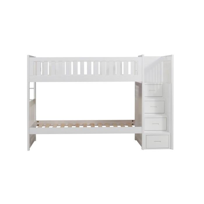 Homelegance Galen Bunk Bed w/ Reversible Step Storage in White B2053SBW-1* image