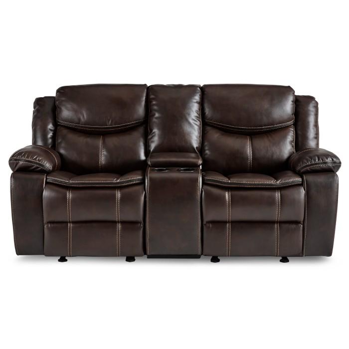 Homelegance Furniture Bastrop Double Glider Reclining Loveseat in Brown 8230BRW-2 image